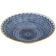 Al Saif Gallery glass serving plate, round, deep, 40 cm - blue with gold rim product image 2