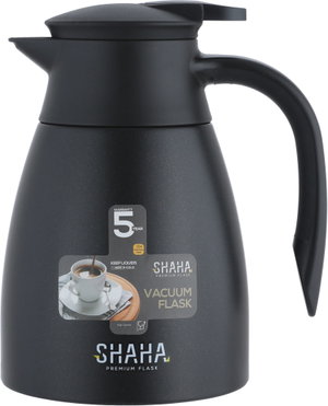 Shaha Thermos, 1 liter, stainless steel inner material, stainless steel outer body, pressure - black product image 2