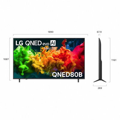 LG 85QNED80B6T QNED smart TV, 85 Inch, 4K, 60Hz - Black product image 3
