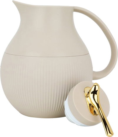 Al Saif Gallery Royal 6 thermos, 950 ml, glass inner container, plastic outer shell - light brown product image 3