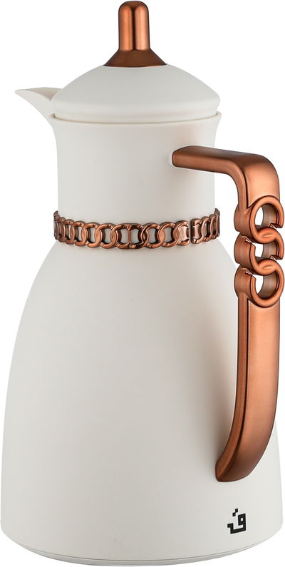 طقم ترامس بيان السيف غاليري، 0.7 / 1 لتر، 2 قطعة، حافظة داخلية زجاج حراري، يد نحاسي - أبيض مطفي product image 3