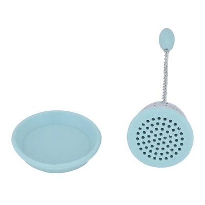 Al Saif Gallery Steel Tea Strainer, Drip Saucer - Light Blue product image 3