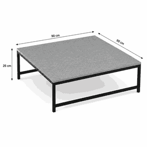 طقم طاولات خشب MDF و معدن، 5 قطع - رمادى اسود product image 2