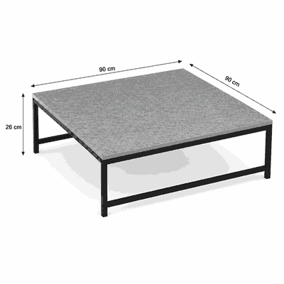 طقم طاولات خشب MDF و معدن، 5 قطع - رمادى اسود product image 2
