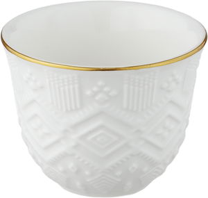 Al Saif Gallery Saudi Porcelain Coffee Cup Set, 6 Pieces, Embossed - White product image 2