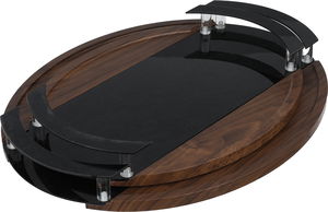 طقم طوفريات خشب السيف غاليري، 2 قطعة، مسكتي يد، بيضاوي - خشبي أسود product image