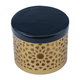علبة تخزين بغطاء استيل العين الأندلسية، 10×10×8 سم، دائري - ذهبي أسود product image 1