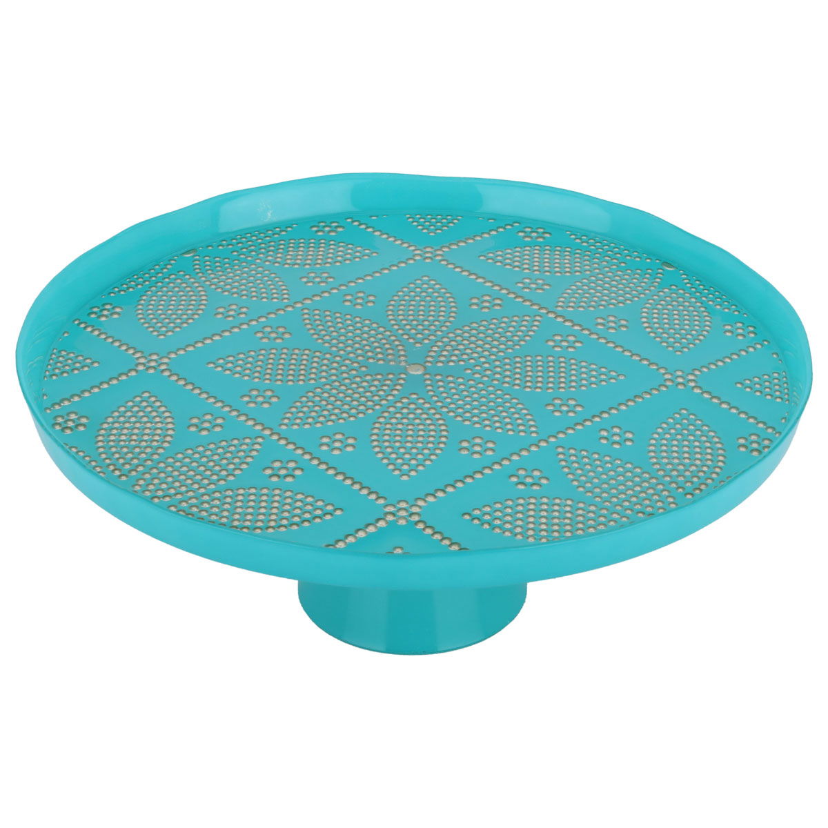 Al Saif Gallery Glass Serving Stand, 32X32X12 Cm - Turquoise product image 2