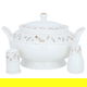 طقم سفرة بورسلان السيف غاليري، 86 قطعة، شكل سداسي - أبيض product image 6