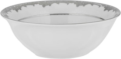 طقم سفرة بورسلان ريدج، 122 قطعة - ابيض فضي product image 9