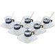 Al Saif Gallery Glass Coffee Cups and Teacups Set with Porcelain Saucers, 0.08 / 0.17 L, 24 Pieces - Clear White product image 2
