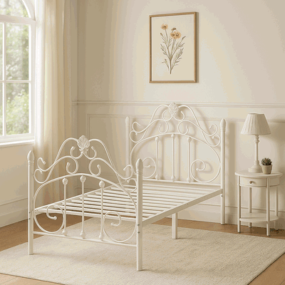 سرير حديد، 35×90×190 سم - أبيض product image 2