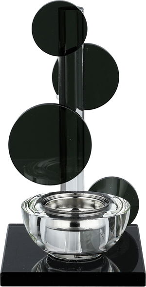 مبخرة زجاج السيف غاليري، 9.5x12x21 سم، قاعدة مربع - أسود شفاف product image