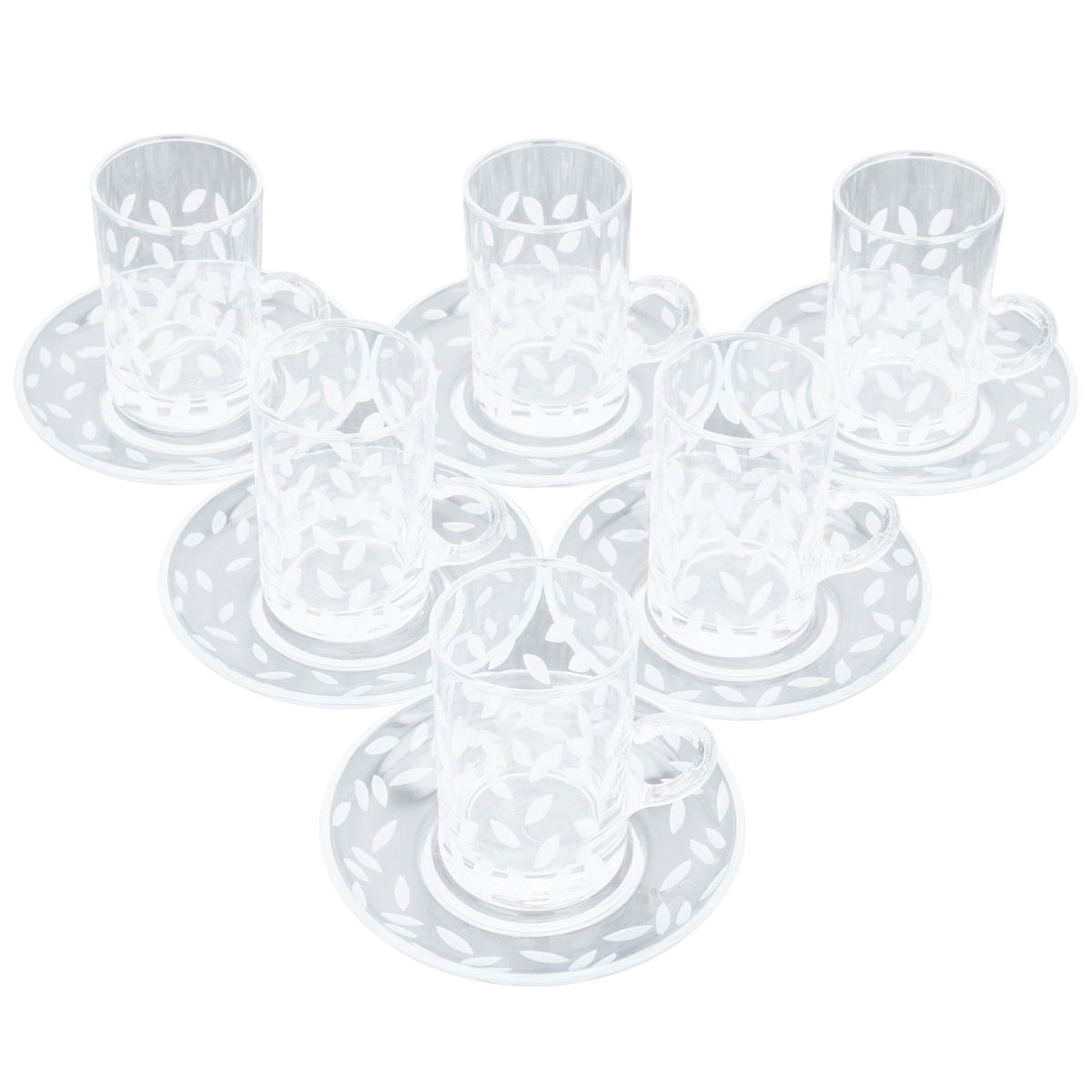 Al Saif Gallery glass tea and coffee set, 18 pieces - transparent product image 3