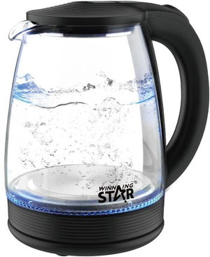 غلاية كهربائية ويننج ستار، 1.8 لتر، 1500، ST-6042 - اسود شفاف product image