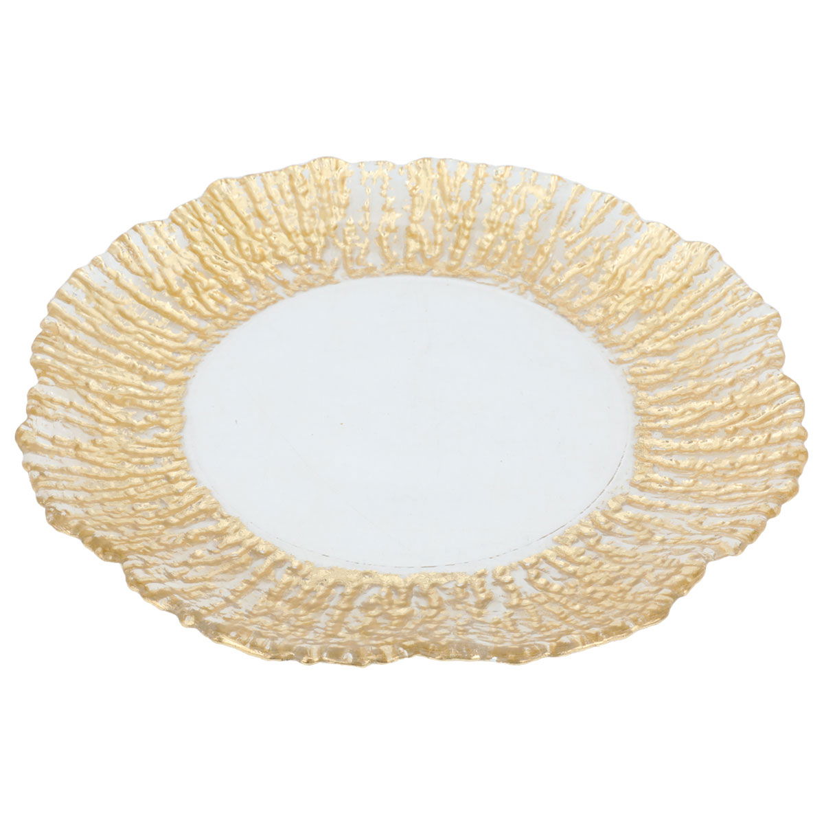 Al Saif Gallery glass plate, 2 x 26 cm, circular rose shape - transparent gold product image 2