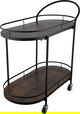 Al Saif Gallery Wooden Serving Trolley, Steel Handle, Two-Tier - Black Brown product image 2