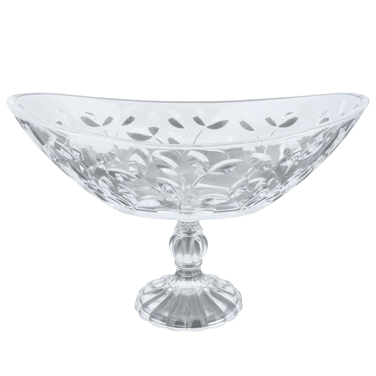 Al Saif Gallery Glass Plate, 34.5X21X19.8 Cm, Oval, Base - Clear product image