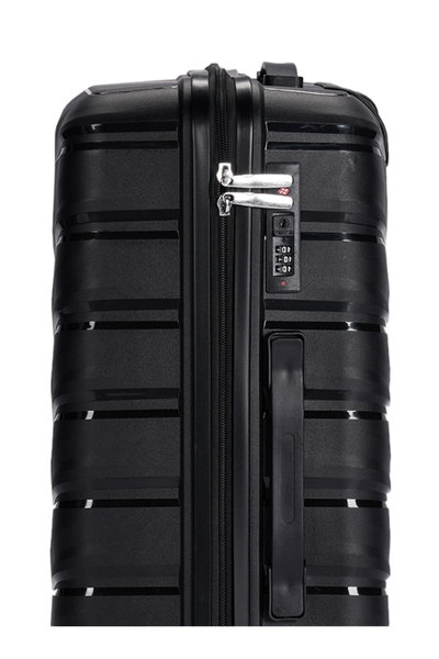 طقم شنط سفر بولي بروبيلين ليمرا، 4 مقاسات، 4 عجلات، بزاوية 360 درجة، OT-8013 - أسود product image 6