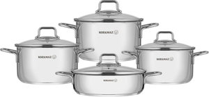 طقم قدور بيرلا ستانلس ستيل كوركماز ، 8 قطعة - فضي product image 2
