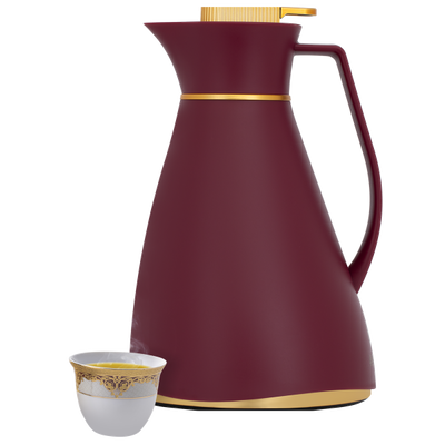 ترمس شيفون جلوري السيف غاليري، 1 لتر، حافظة داخلية زجاج حراري - عنابي product image 1