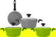 Falz granite cookware set with glass lid, 7 pieces, Turkish - grey product image 1