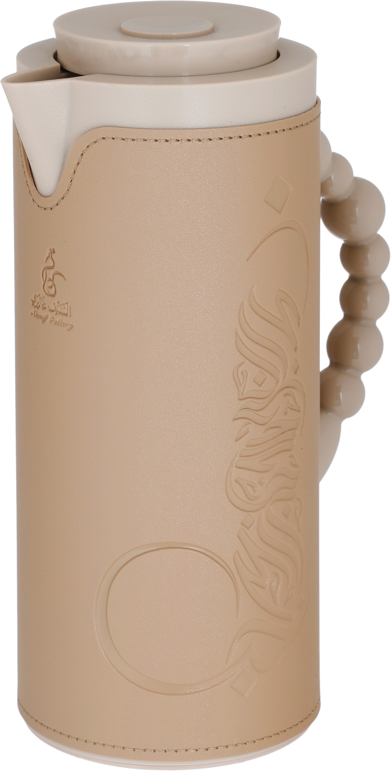 Al Saif Gallery Royal 7 glass thermos, 1 liter, with leather cover, glass inner case, plastic outer body - brown product image 3