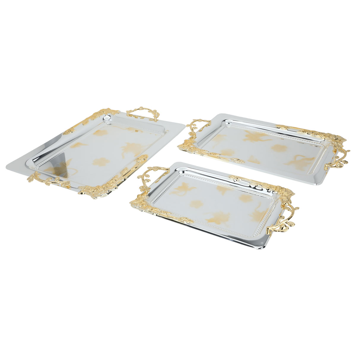 طقم طوفريات استيل السيف غاليري، 3 قطع - فضي ذهبي product image 2