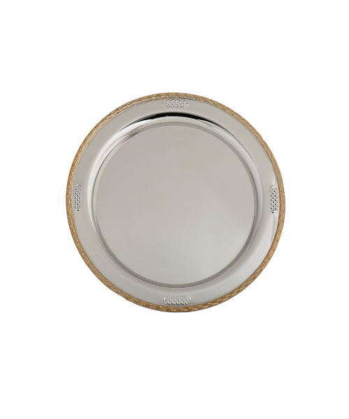 Tofaria sword steel presentation, 40 x 40 x 2 cm, gold-silver edges product image 1