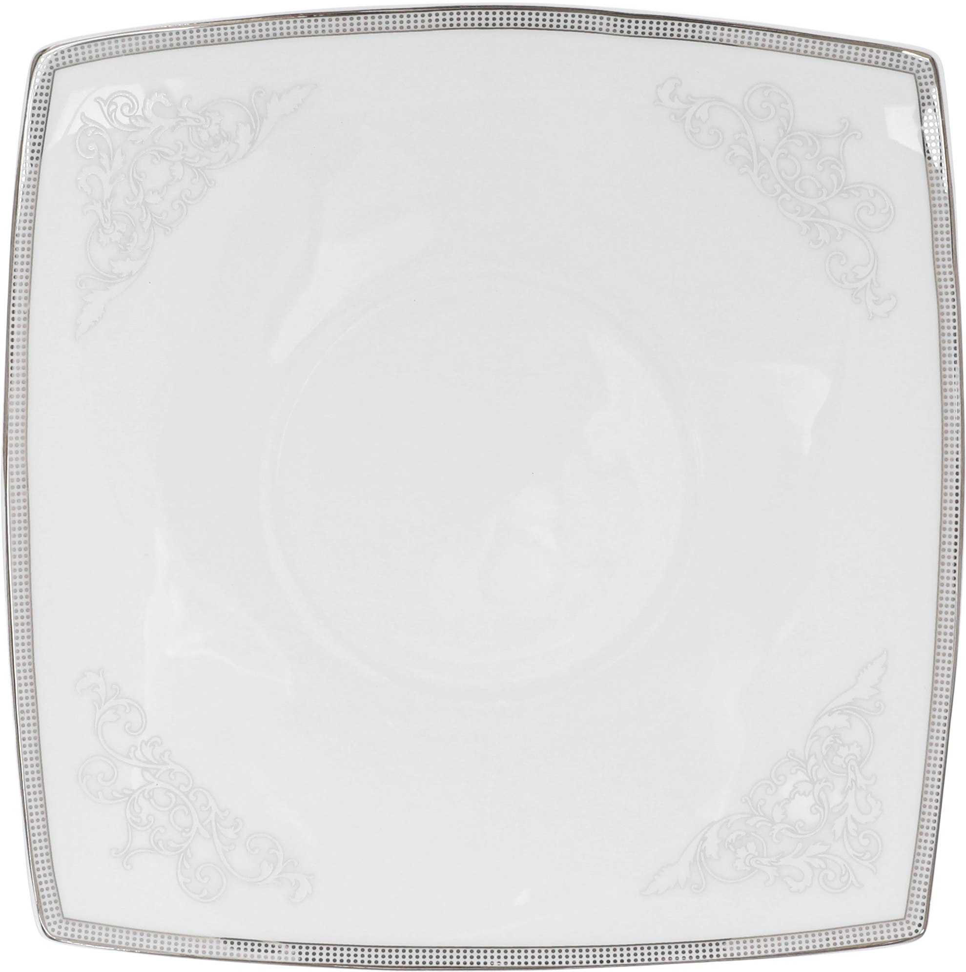 طقم سفرة بورسلان دانيا، 77 قطعة - ابيض فضي product image 15
