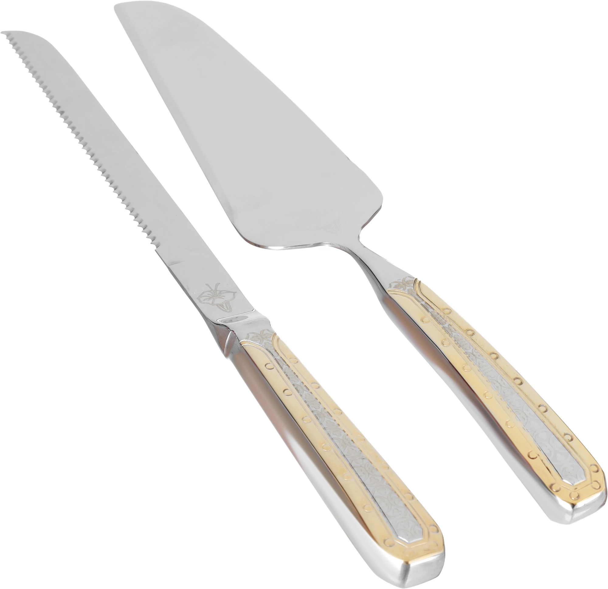 طقم ملاعق تقديم أستيل السيف غاليري، منقوش، قطعتين - فضي product image