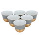 Al Saif Gallery porcelain Arabic coffee cups set, gold base, 6 pieces - light grey product image 2
