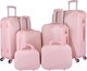 Limra ABS Luggage Set, 6 Sizes, 4 Wheels, 360 Degree Rotating, LMA-1349 - Pink product image 1