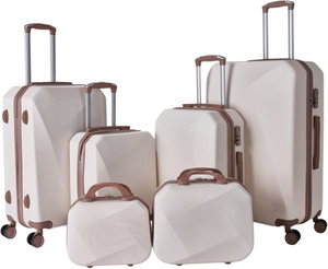 Limra ABS Luggage Set, 6 Sizes, 4 Wheels, 360 Degree Rotating, LMA-1348 - Beige Gold product image