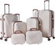 طقم شنط سفر ABS ليمرا، 6 مقاسات، 4 عجلات، زاويه 360 درجة، LMA-1348 - بيج ذهبي product image 1