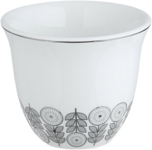 طقم فناجين قهوة سعودي بورسلان السيف غاليري، 12 قطعة، منقوش - أبيض رمادي product image 2