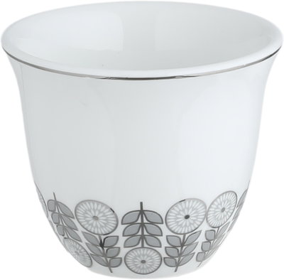 طقم فناجين قهوة سعودي بورسلان السيف غاليري، 12 قطعة، منقوش - أبيض رمادي product image 2