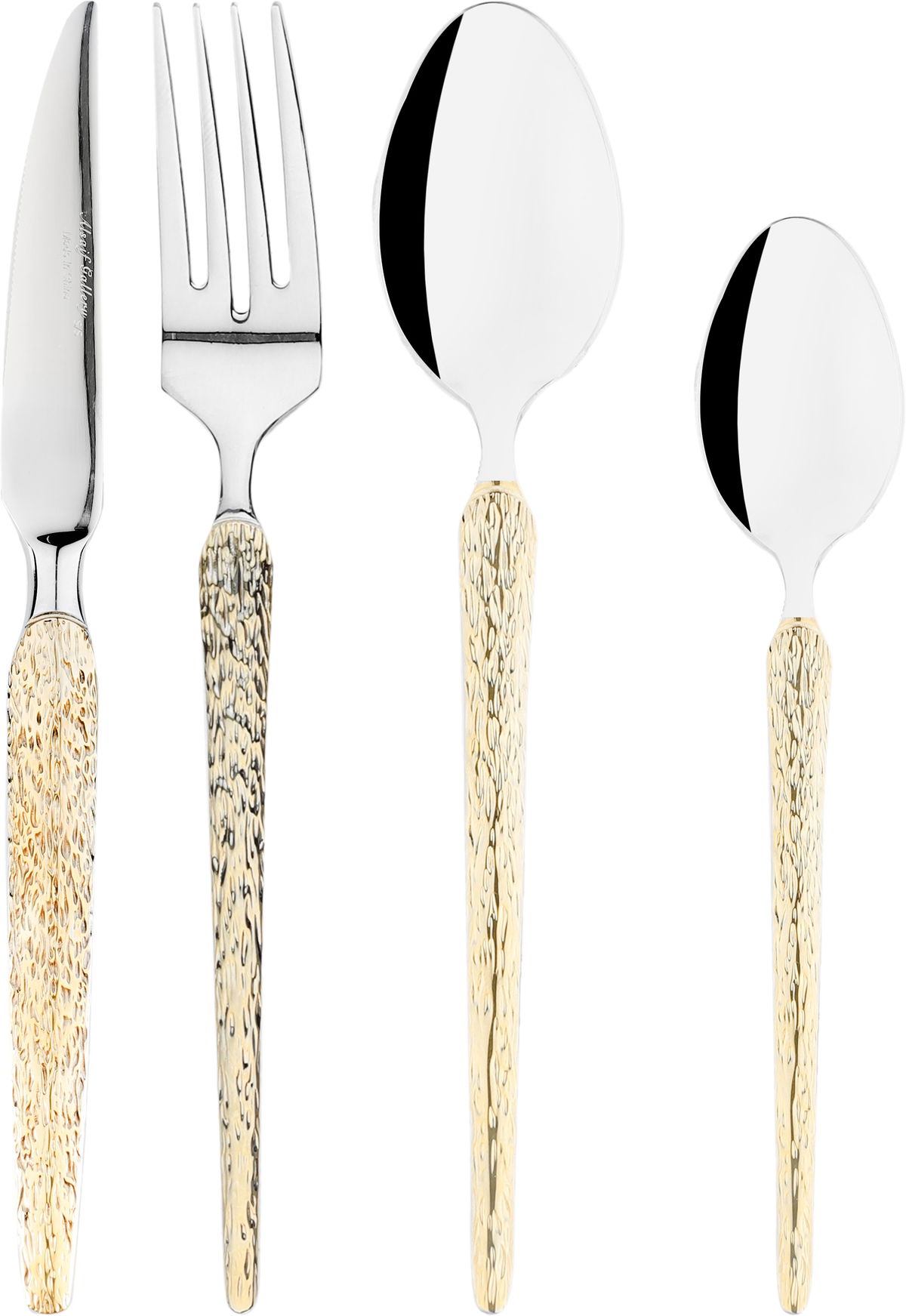 Al Saif Gallery steel cutlery set, 24 pieces - golden silver product image