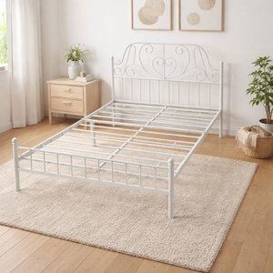 سرير هيكل حديد، 190×70×86 سم - أبيض product image 2