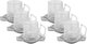 طقم بيالات شاي زجاج السيف غاليري، 12 قطعة، صحون استيل - شفاف فضي product image 1