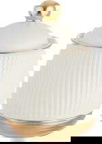 طقم تقديم شاي وقهوة بورسلان وزجاج امبير، 52 قطعة - بيج بذهبي product image 7