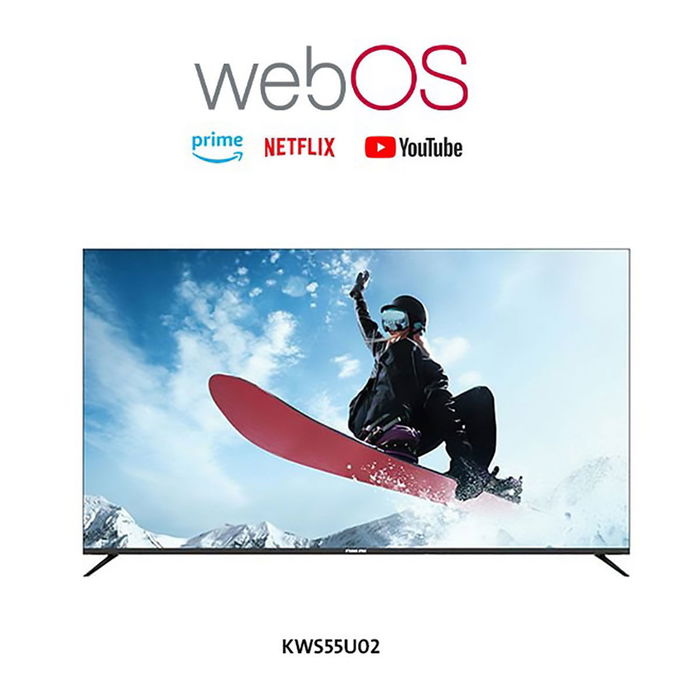 تلفزيون بدون اطار سمارت كي ام سي، 55 بوصة، 4K، ريسيفر داخلي، نظام ويب اوس، KWS55U02 - اسود product image 2