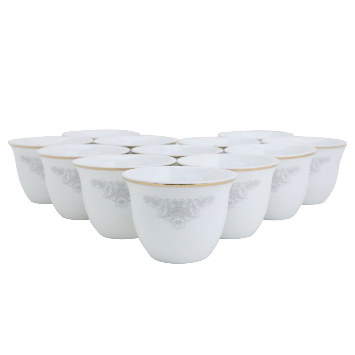 طقم فناجين قهوة بورسلان السيف غاليري، 12 قطعة - ابيض product image