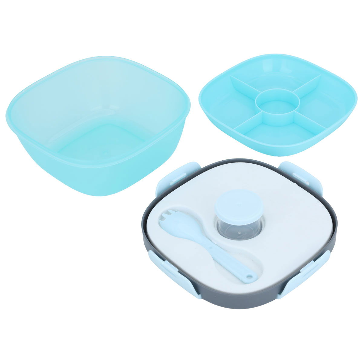 Al Saif Gallery Plastic Lunch Box, 1.2 Liter, Square - Blue product image 2