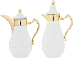 Al Saif Gallery stainless steel thermos set, 1 liter, 2 pieces - white product image