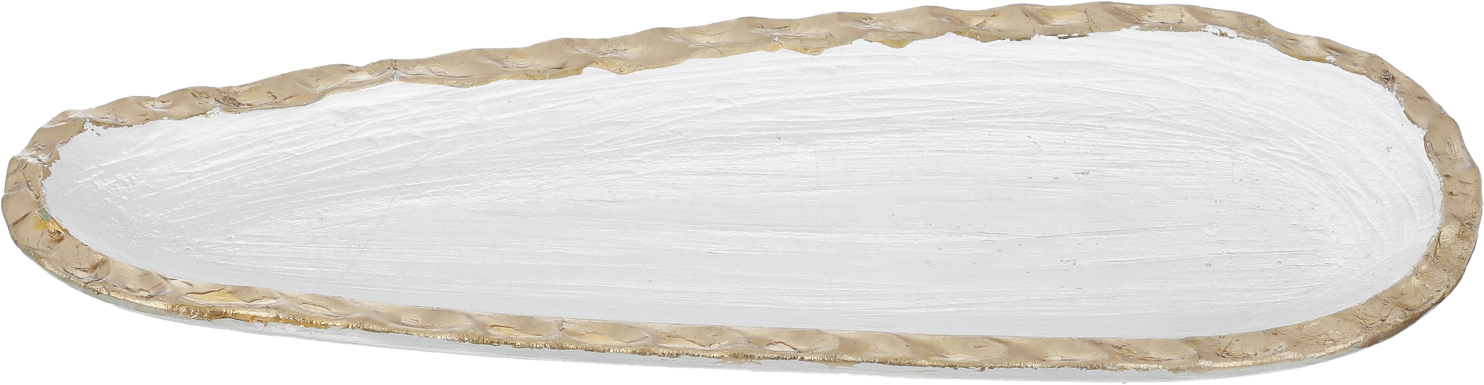 Al Saif Gallery glass dessert dish, 10 x 27 x 2.7 cm, with gold rim - clear product image