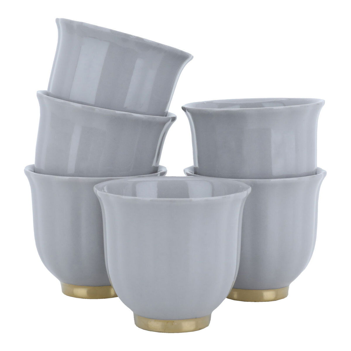 طقم فناجين قهوة السيف غاليري، بورسلان، 12 قطعة - رمادي product image