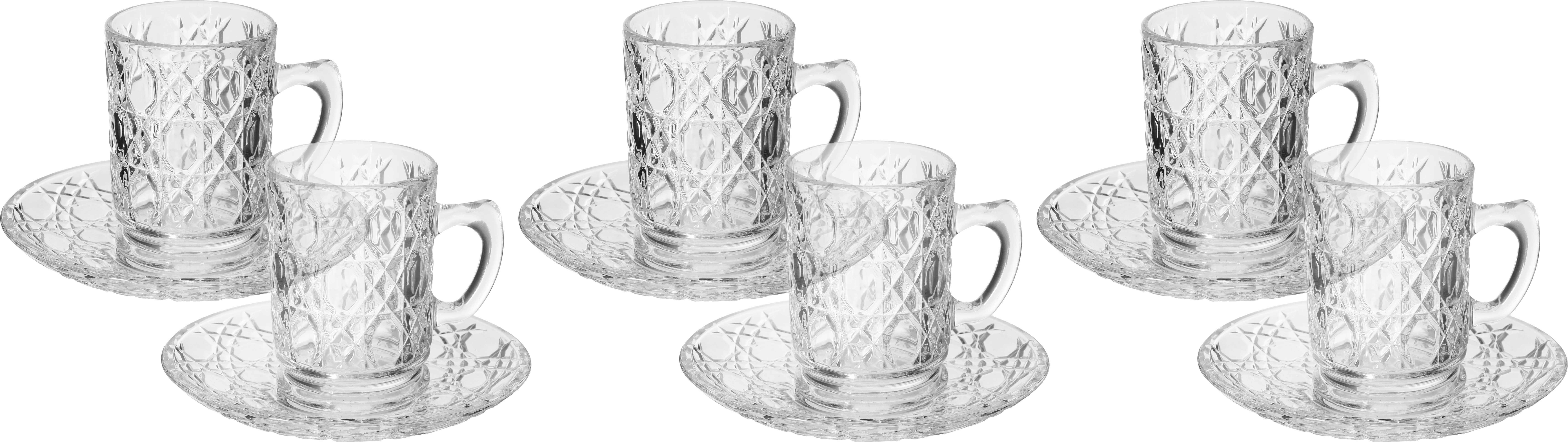 Lamsat altaaj aldhahabii Tea set with glass saucers, 0.12 litres, 6 pieces - clear product image