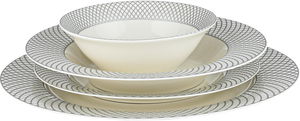 Al Saif Gallery Porcelain Dinnerware Set, 24 Pieces, Patterned - White Gold product image