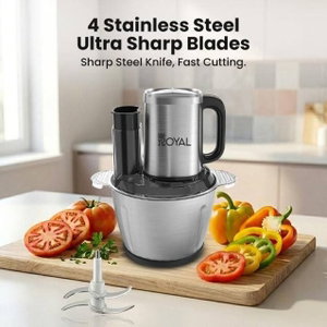 مفرمة رويال، 400 واط، 3 لتر، 3 سرعات، RA-CHPS-308 - فضي اسود product image 2